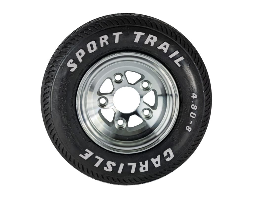 Collins Aluminum "C" Tire and Wheel Assembly Diamond Cut rim and tire4.80" x 8"