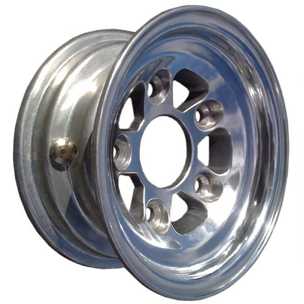 Collins Dolly Replacement Wheel Aluminum Slotted Diamond Cut Finish 8" x 3.75" - Rim Only