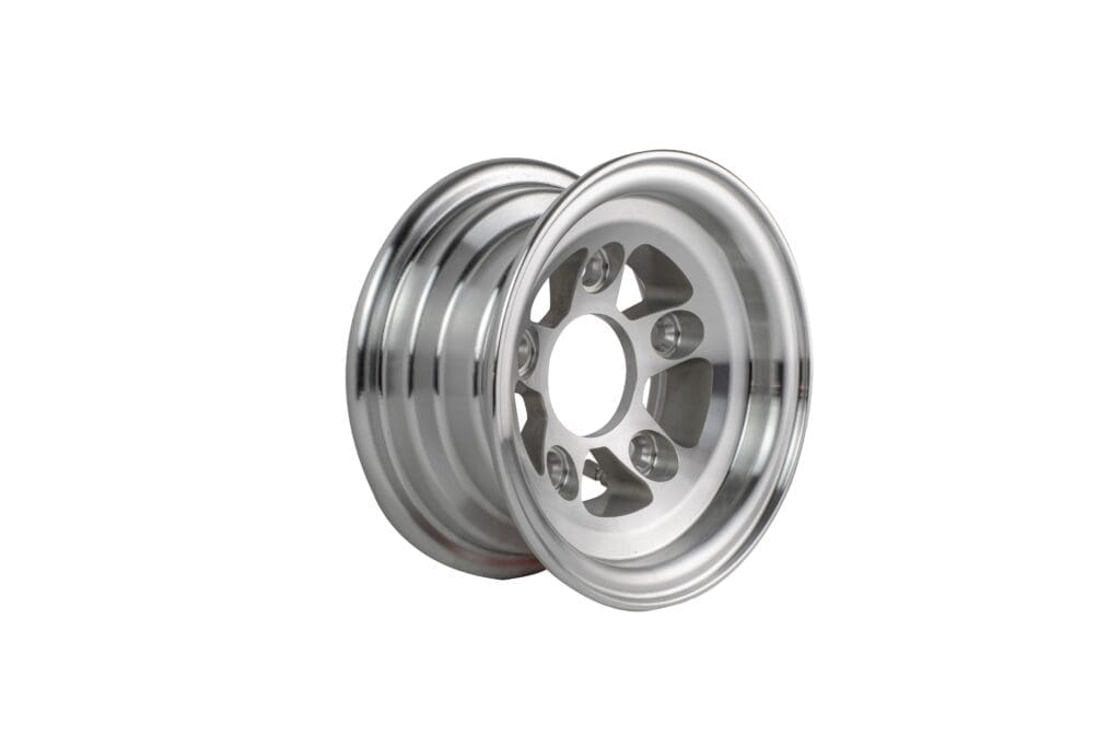 Collins Dolly Replacement Wheel Aluminum Slotted Diamond Cut Finish Rim 8" x 3.75" - Wheel Only